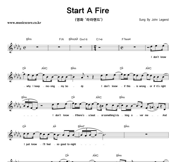 John Legend Start A Fire Ǻ