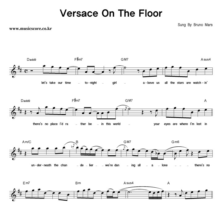 Bruno Mars Versace On The Floor Ǻ