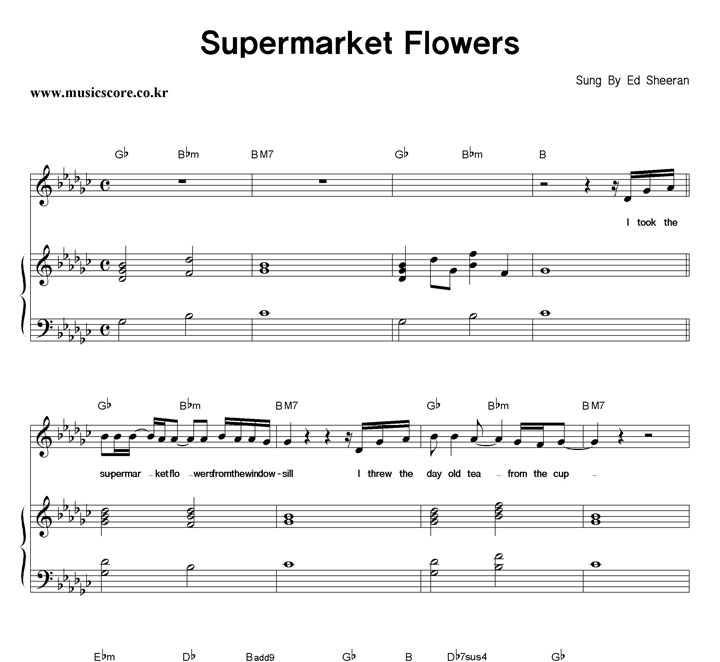 Ed Sheeran Supermarket Flowers ǾƳ Ǻ