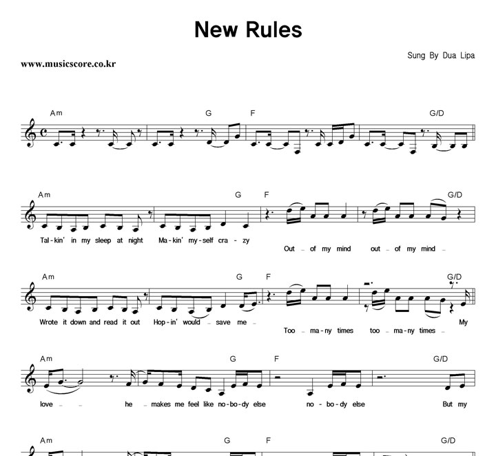 Dua Lipa New Rules Ǻ