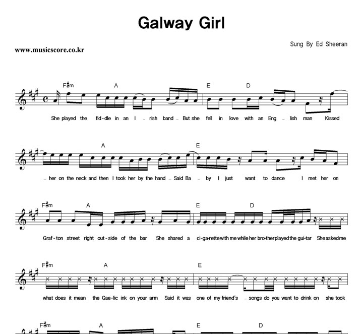 Ed Sheeran Galway Girl Ǻ