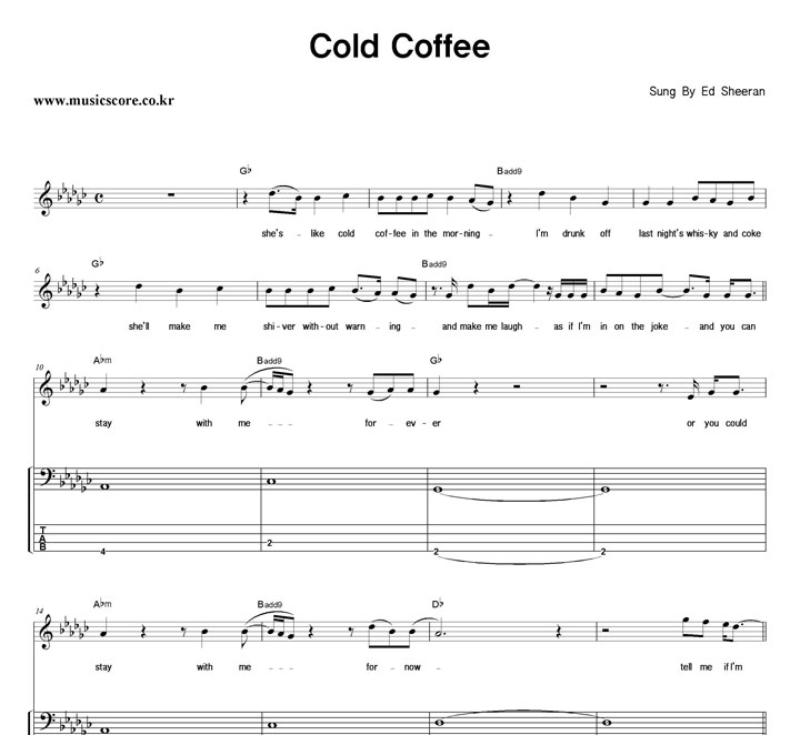 Ed Sheeran Cold Coffee  ̽ Ÿ Ǻ