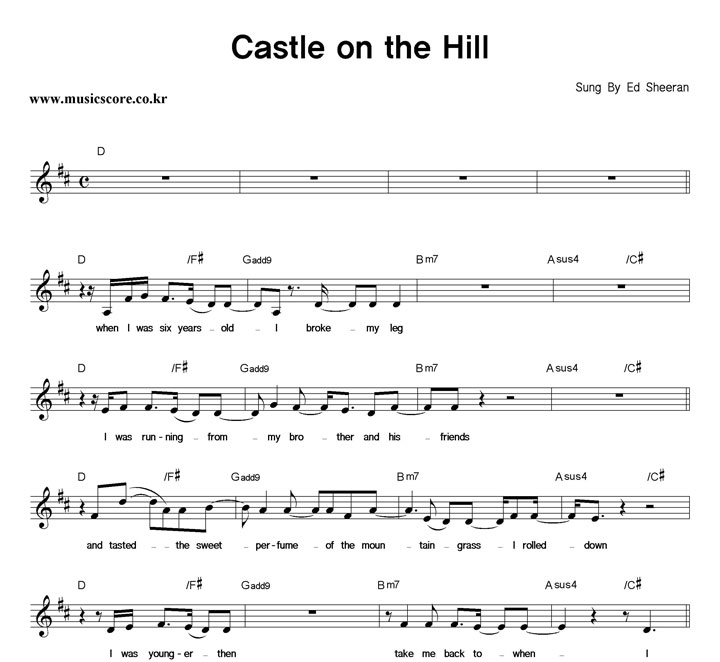 Ed Sheeran Castle on the Hill Ǻ