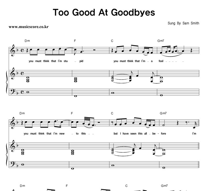 Sam Smith Too Good At Goodbyes ǾƳ Ǻ