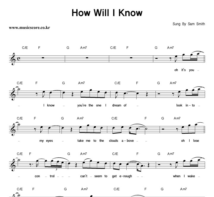 Sam Smith How Will I Know Ǻ