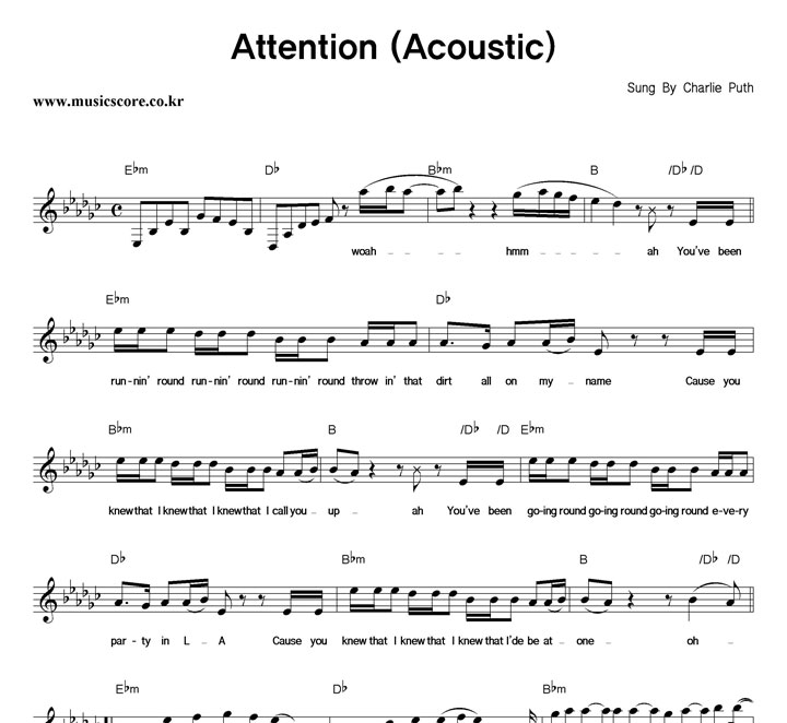 Charlie Puth Attention (Acoustic) Ǻ