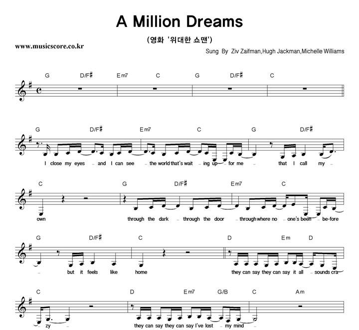 Ziv Zaifman,Hugh Jackman,Michelle Williams A Million Dreams Ǻ
