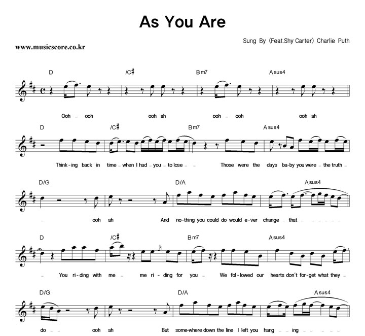 Charlie Puth As You Are Ǻ