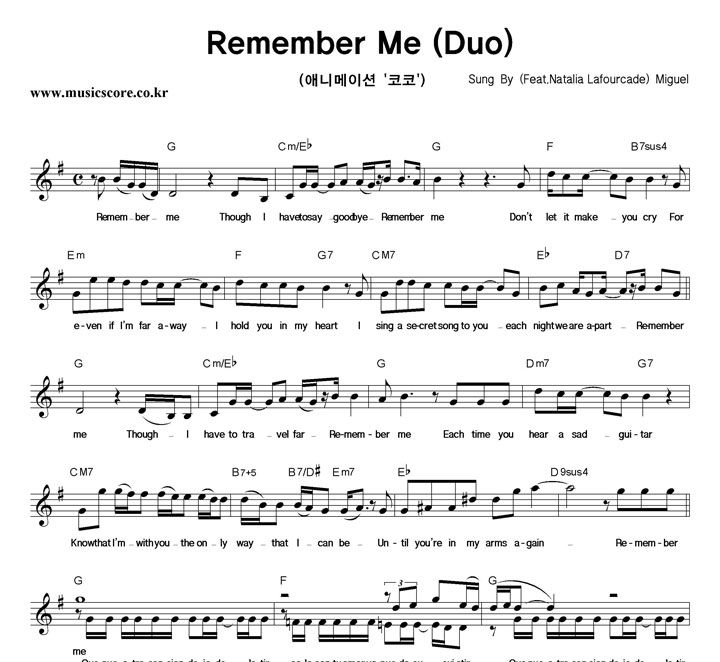 Miguel Remember Me (Duo) Ǻ