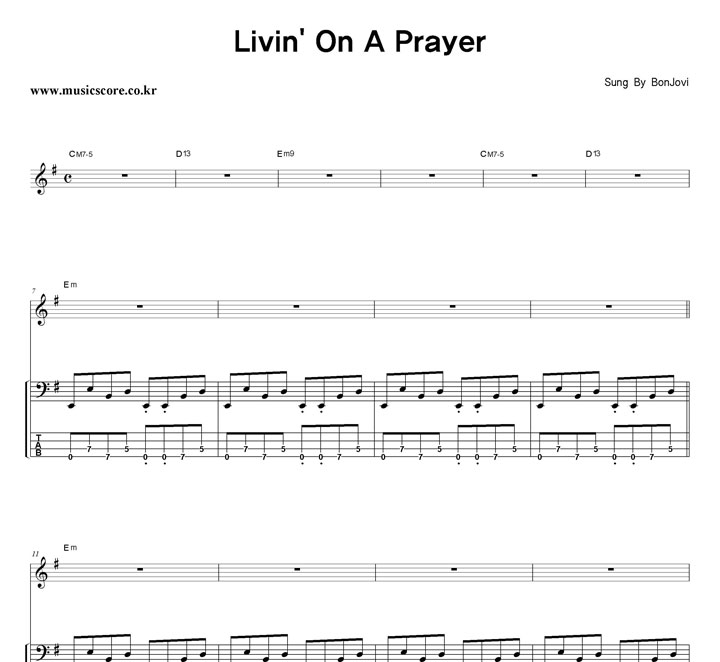 Bon Jovi Livin' On A Prayer  ̽ Ÿ Ǻ