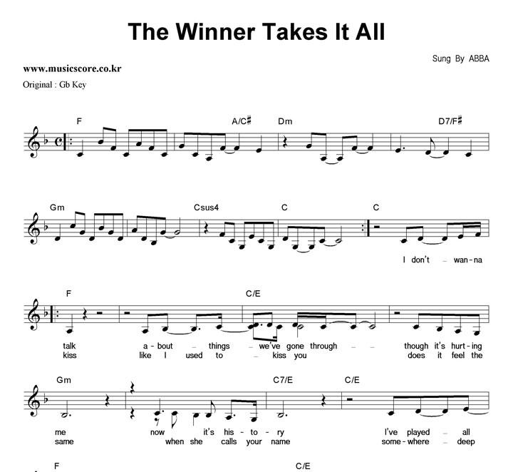 ABBA The Winner Takes It All  FŰ Ǻ