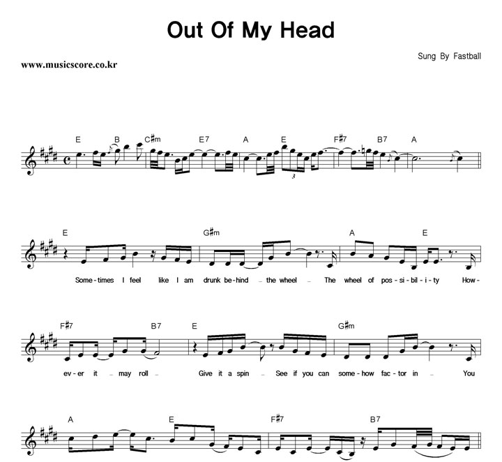 Fastball Out Of My Head �Ǻ�