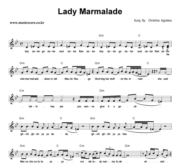 Christina Aguilera Lady Marmalade (Album Ver.) Ǻ