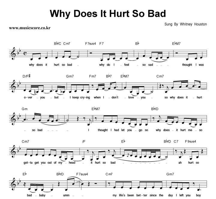 Whitney Houston Why Does It Hurt So Bad Ǻ