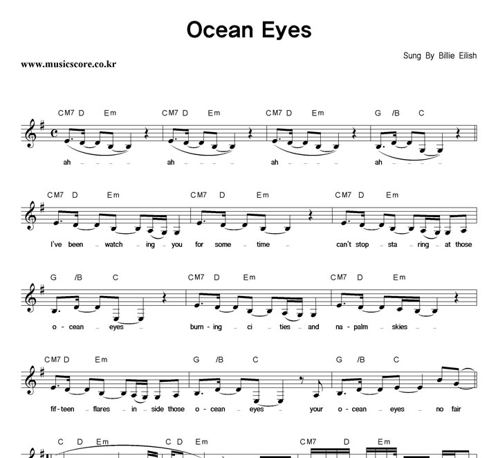 Billie Eilish Ocean Eyes Ǻ