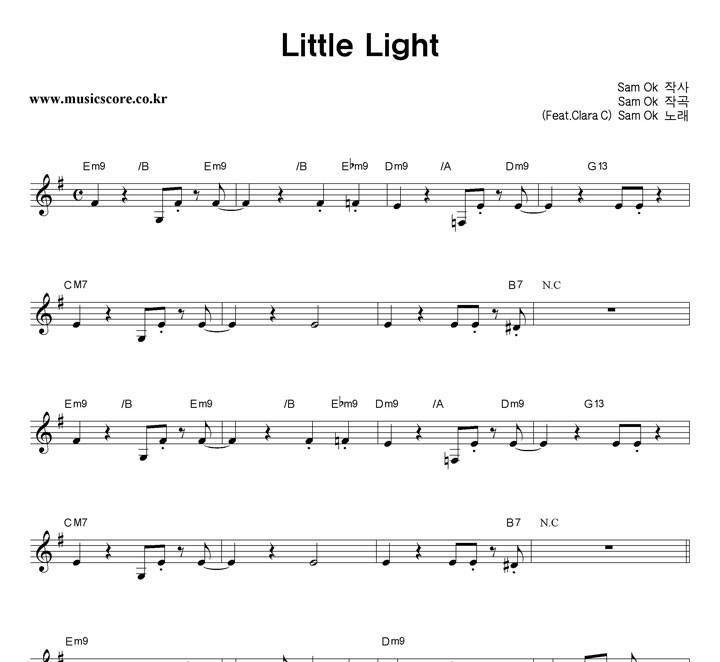 Sam Ock Little Light (Feat.Clara C) Ǻ