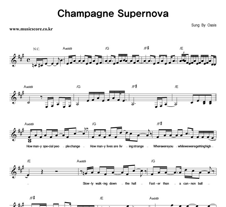 Oasis Champagne Supernova Ǻ