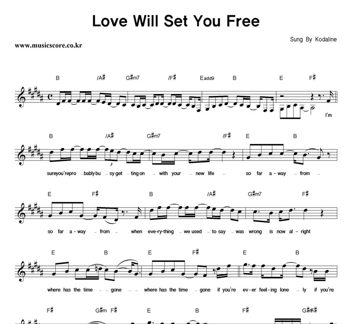 Kodaline Love Will Set You Free Ǻ