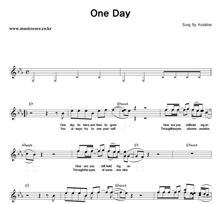 Kodaline One Day Ǻ