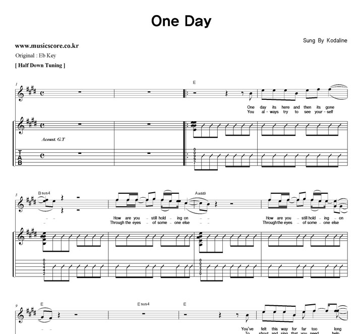 Kodaline One Day   EŰ Ÿ Ÿ Ǻ