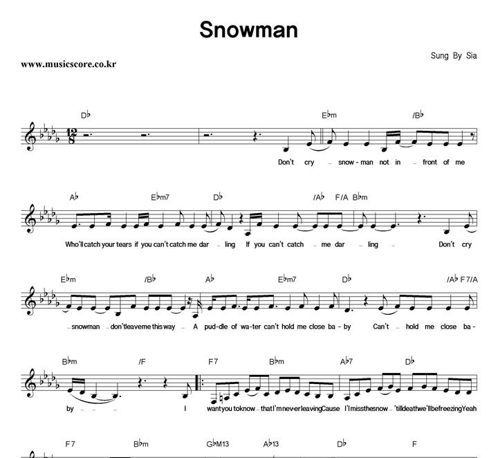 Sia Snowman Ǻ