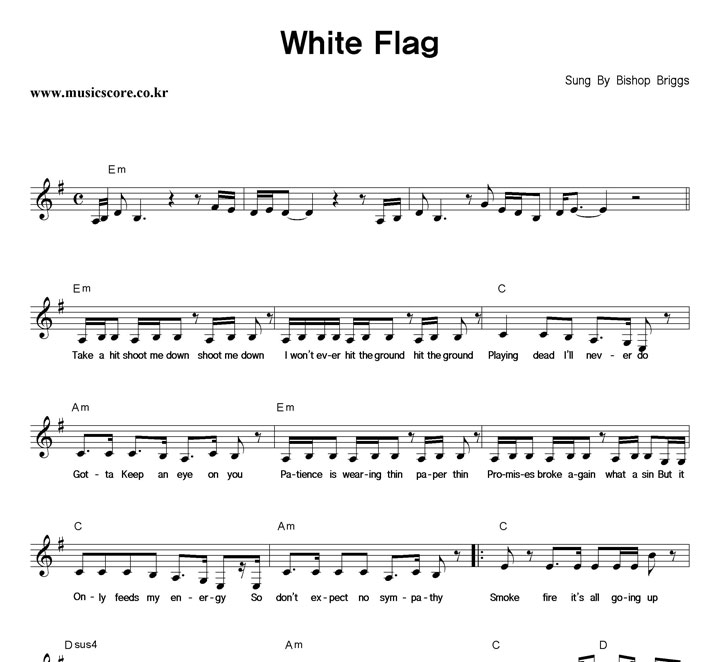 Bishop Briggs White Flag 악보