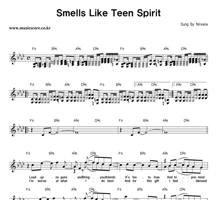 Песня nirvana smells like teen spirit