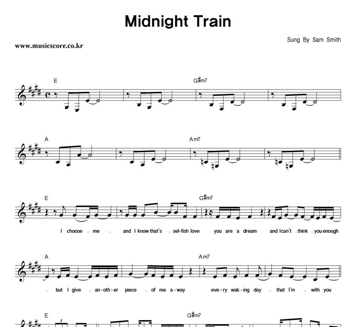 Sam Smith Midnight Train Ǻ