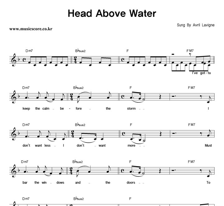 Avril Lavigne Head Above Water Ǻ