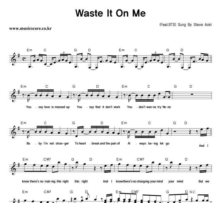 SteveAoki Waste It On Me (Feat.BTS) Ǻ