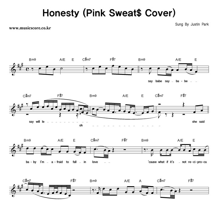 Justin Park Honesty (Pink Sweat$ Cover) Ǻ