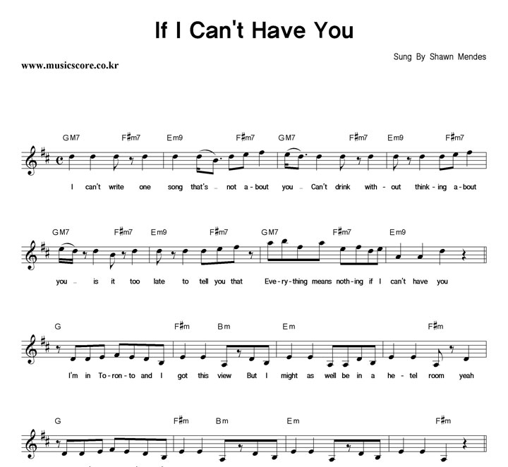 Shawn Mendes If I Can't Have You Ǻ