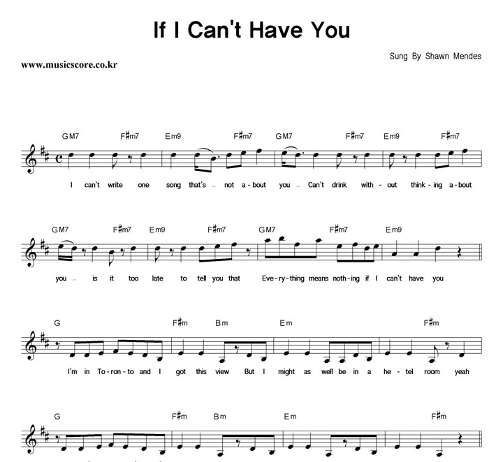 Shawn Mendes If I Can't Have You Ǻ