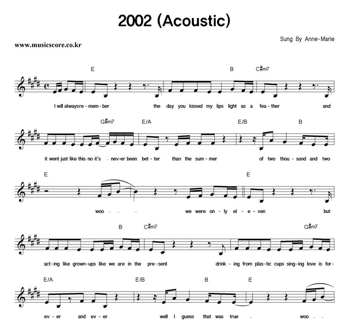 Anne-Marie 2002 (Acoustic) Ǻ