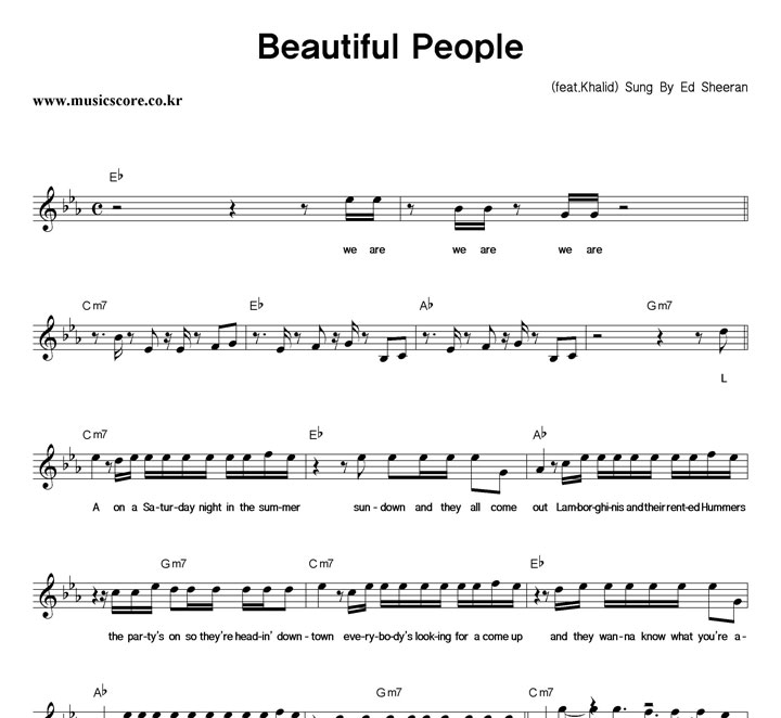 Ed Sheeran Beautiful People Ǻ