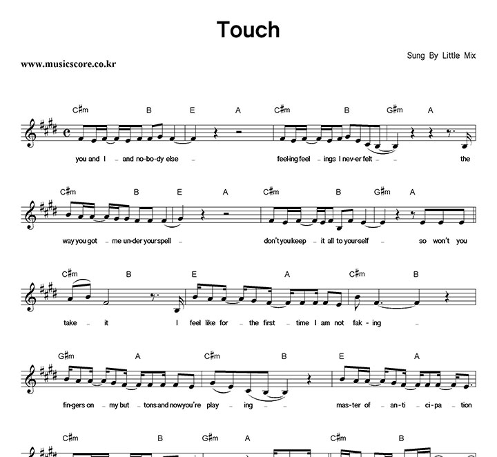 Little Mix Touch 악보