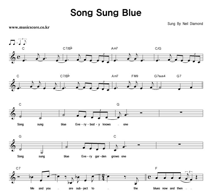 Neil Diamond Song Sung Blue Ǻ