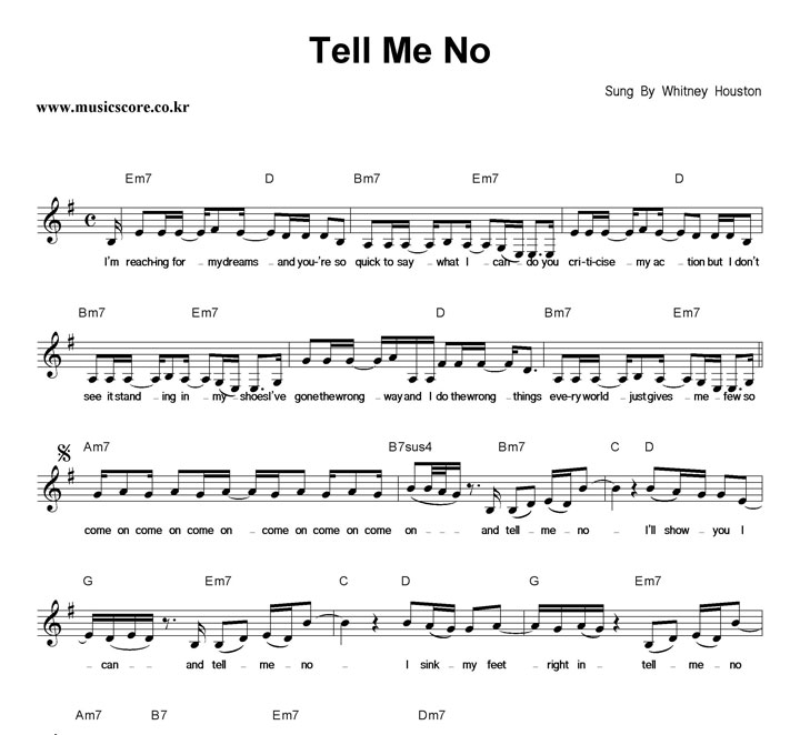 Whitney Houston Tell Me No Ǻ