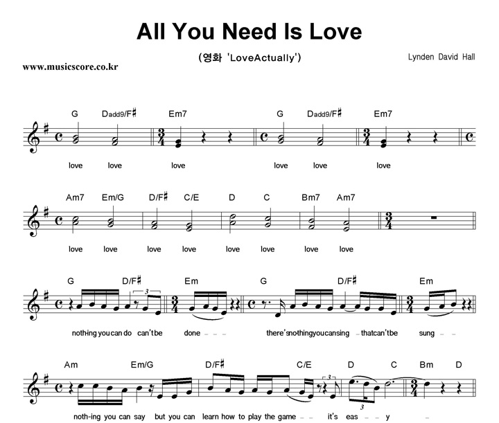 Lynden David Hall All You Need Is Love Ǻ