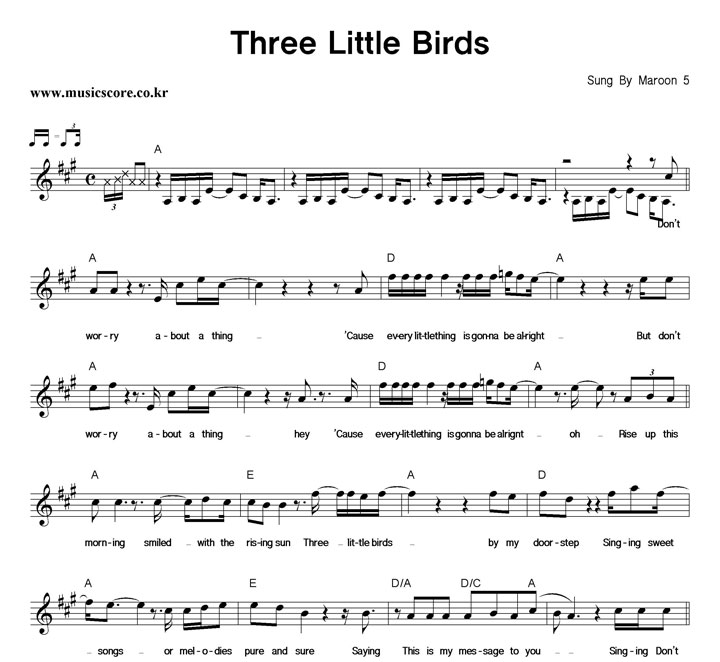 Maroon5 Three Little Birds Ǻ