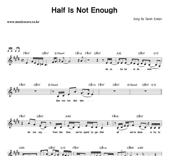 Sarah Evelyn Half Is Not Enough Ǻ