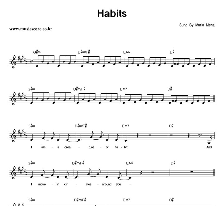 Maria Mena Habits Ǻ