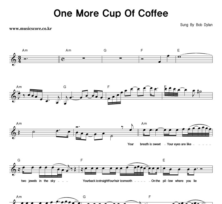 Bob Dylan One More Cup Of Coffee Ǻ