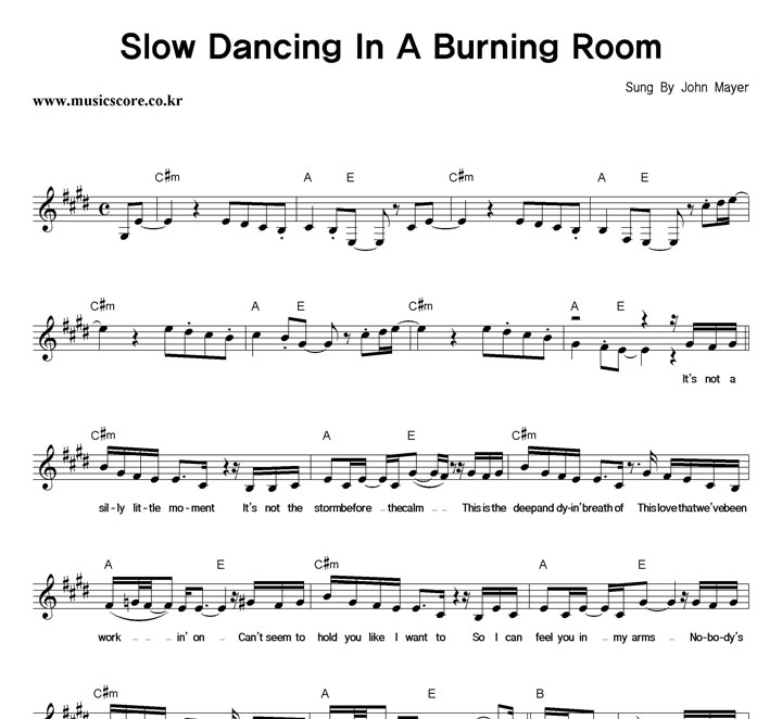 John Mayer Slow Dancing In A Burning Room Ǻ