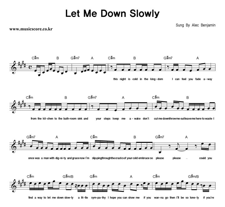 Alec Benjamin Let Me Down Slowly Ǻ