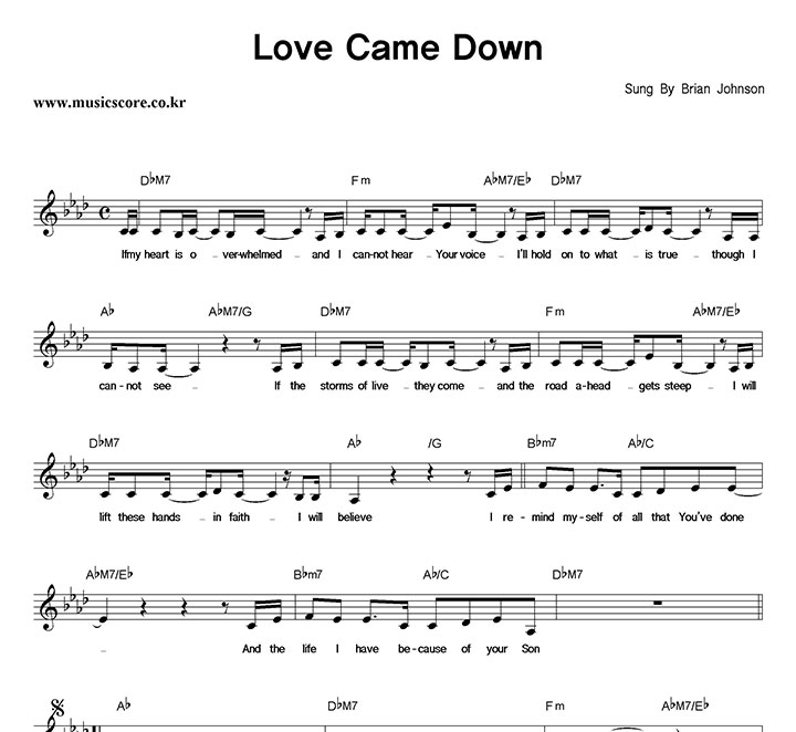 Brian Johnson Love Came Down Ǻ