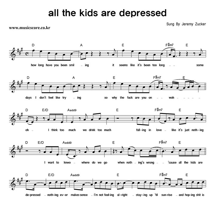 Jeremy Zucker All The Kids Are Depressed Ǻ
