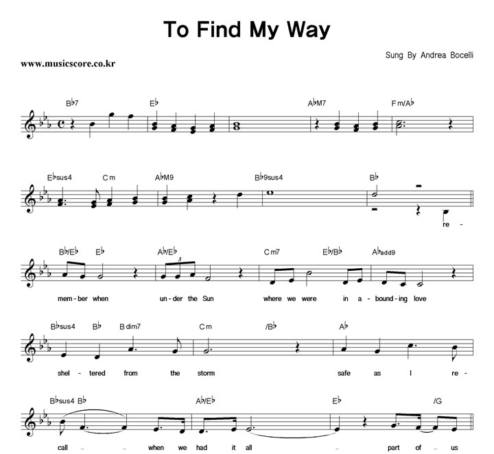Andrea Bocelli To Find My Way Ǻ