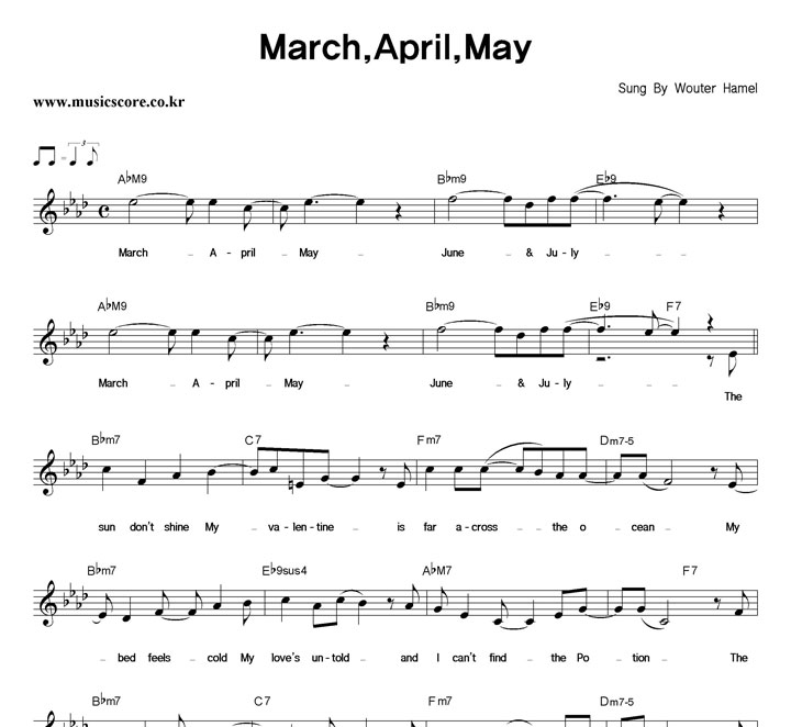 Wouter Hamel March,April,May Ǻ