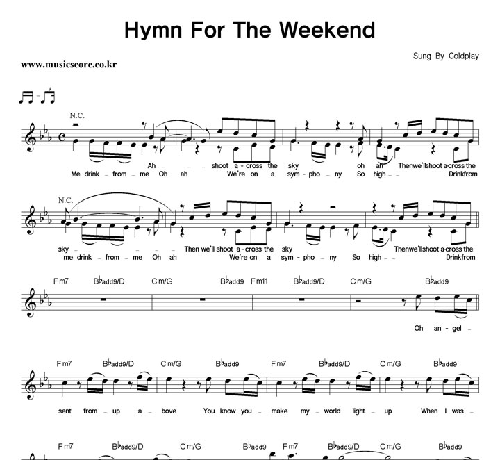 Coldplay Hymn For The Weekend Ǻ